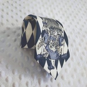 Vintage Looney Tunes Mania Necktie 1993 Paris Taz Mens Silk Tie NWT France Bunny